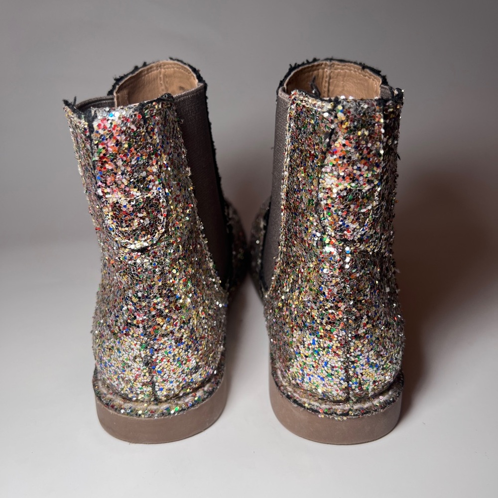 J Crew Crewcuts Glittery Girls Chelsea Bootie Size 12 Sparkly Cute Boots - Picture 6 of 9